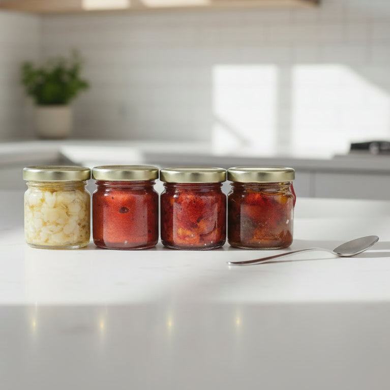 Bruschetta Piccante Creme Geschenkset in der Küche