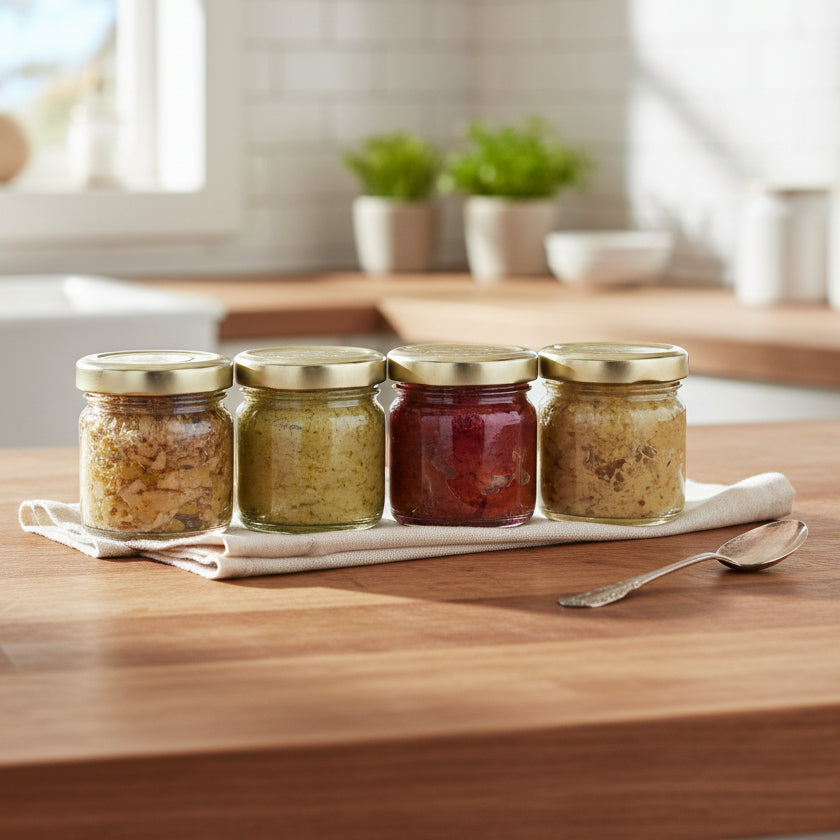 Bruschetta Creme Geschenkset in der Küche