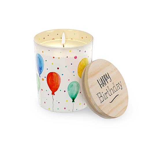 Stilvolle Duftkerze mit Zitronengras-Duft und Holzdeckel