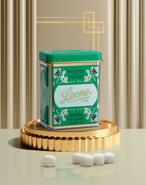 Pfefferminzbonbons Menta in grüner Retro Dose