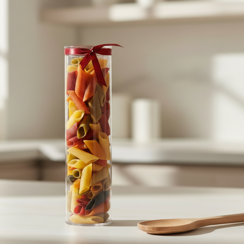 Farbige Penne in schöner Azetat Geschenkdose