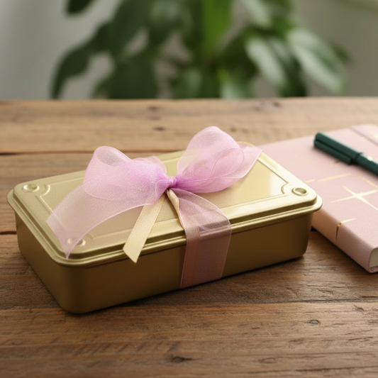 Nachhaltige goldene Geschenkbox, Geschenkideen für jeden Anlass