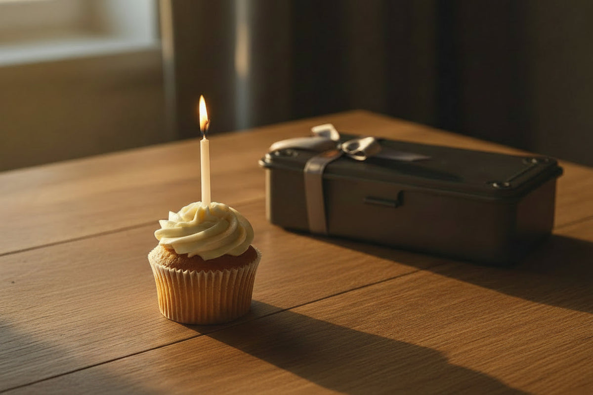 Toyo Toolbox as a birthday gift with a cupcake