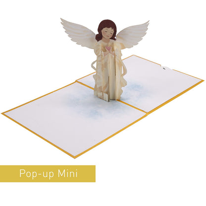 3D Grusskarte Mini Engel geöffnet – festliches Weihnachtsdesign