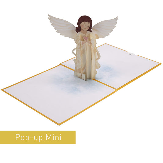 3D Grusskarte Mini Engel geöffnet – festliches Weihnachtsdesign