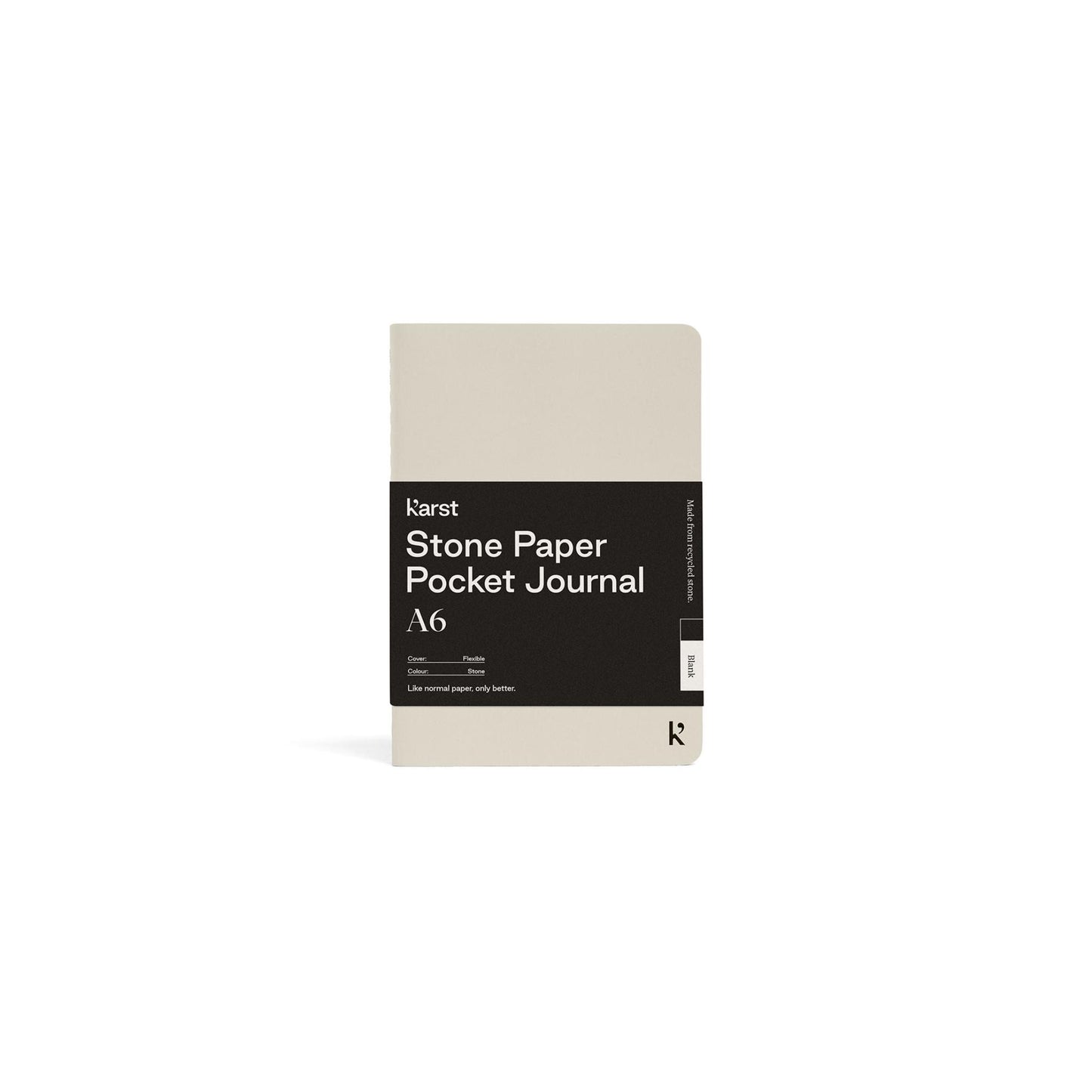 Nachhaltiges steinfarbenes A6 Pocket Journal aus reissfestem Steinpapier