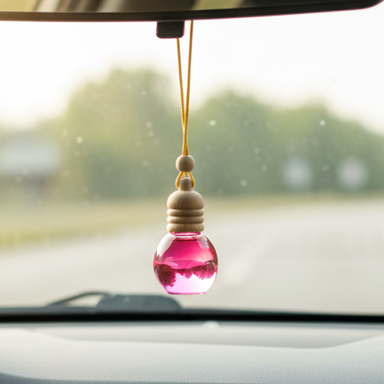 Autoduft auf dem Rückspiegel im Auto aufgehängt