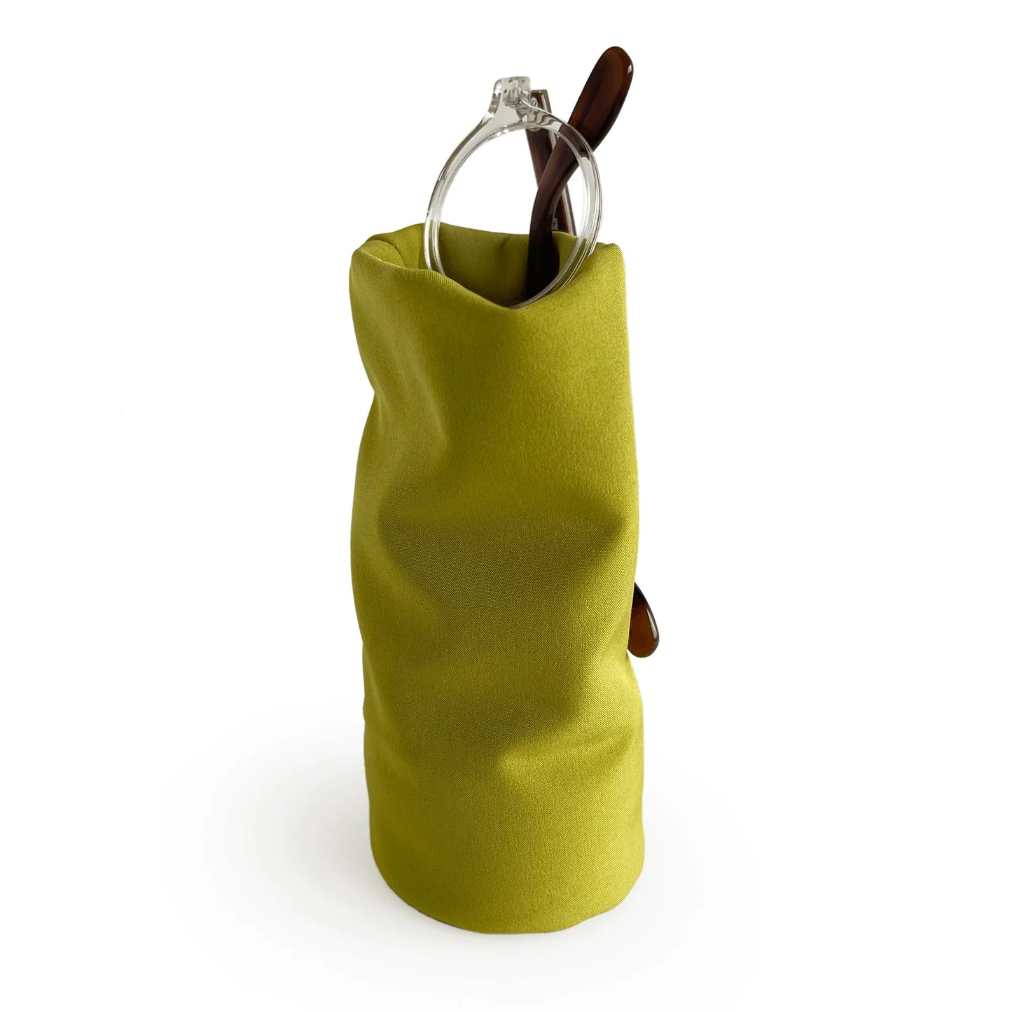 Grüner aufrechter Microfleece-Brillenhalter – eleganter Organizer für Medikamente neben dem Bett
