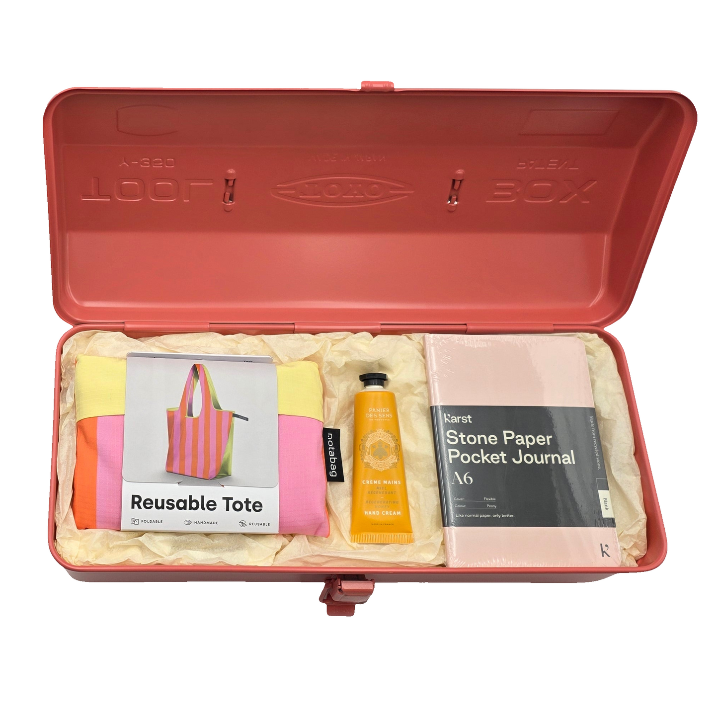 Geschenkset mit Aufbewahrungsbox, Tasche, Honig Handcreme und Karst Journal – stilvolles Geschenk für sie