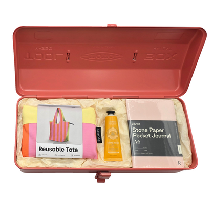 Geschenkset mit Aufbewahrungsbox, Tasche, Honig Handcreme und Karst Journal – stilvolles Geschenk für sie