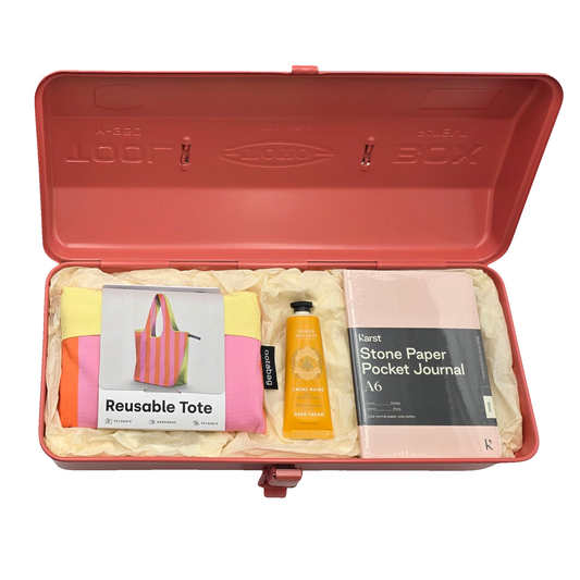 Geschenkset mit Aufbewahrungsbox, Tasche, Honig Handcreme und Karst Journal – stilvolle Alltagsrituale