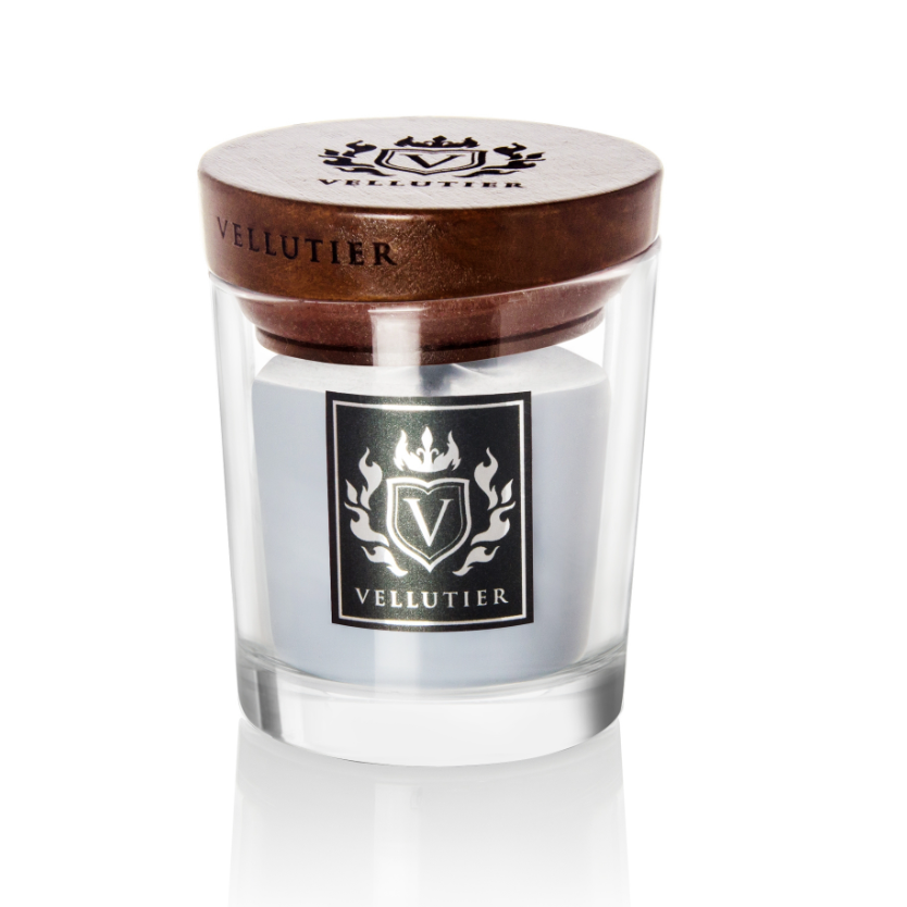 Vellutier Duftkerze im Glas und Holzdeckel - After the Storm mit maritimem Duft