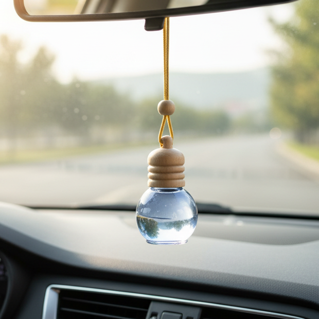 Autoduft auf dem Rückspiegel im Auto aufgehängt