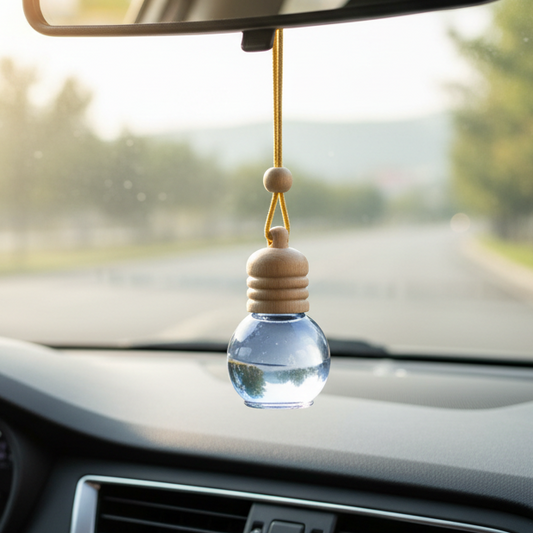 Autoduft auf dem Rückspiegel im Auto aufgehängt