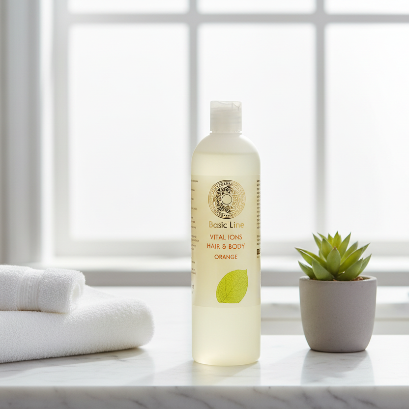 Hair & Body basisches Duschgel & Shampoo im Badezimmer