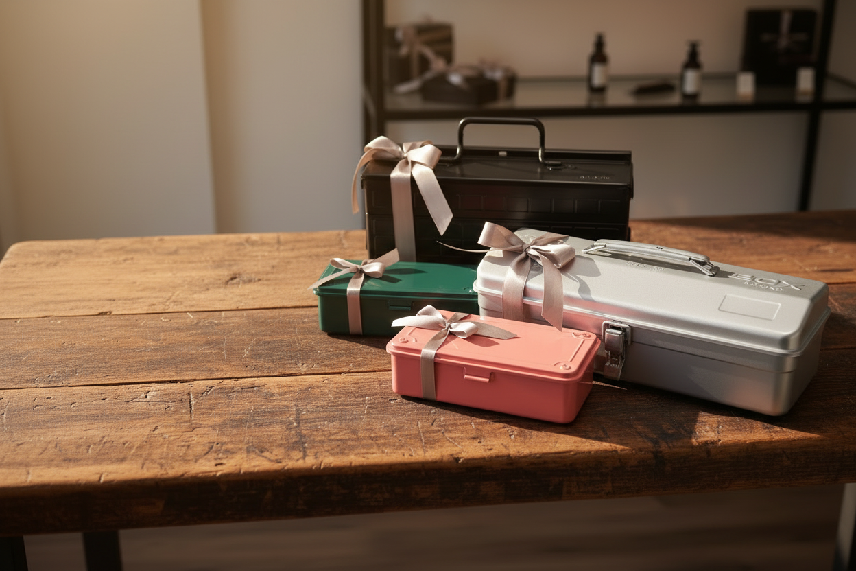 Nachhaltige Geschenkboxen und liebevolle Geschenkideen übersichtlich präsentiert – ideal für besondere Momente