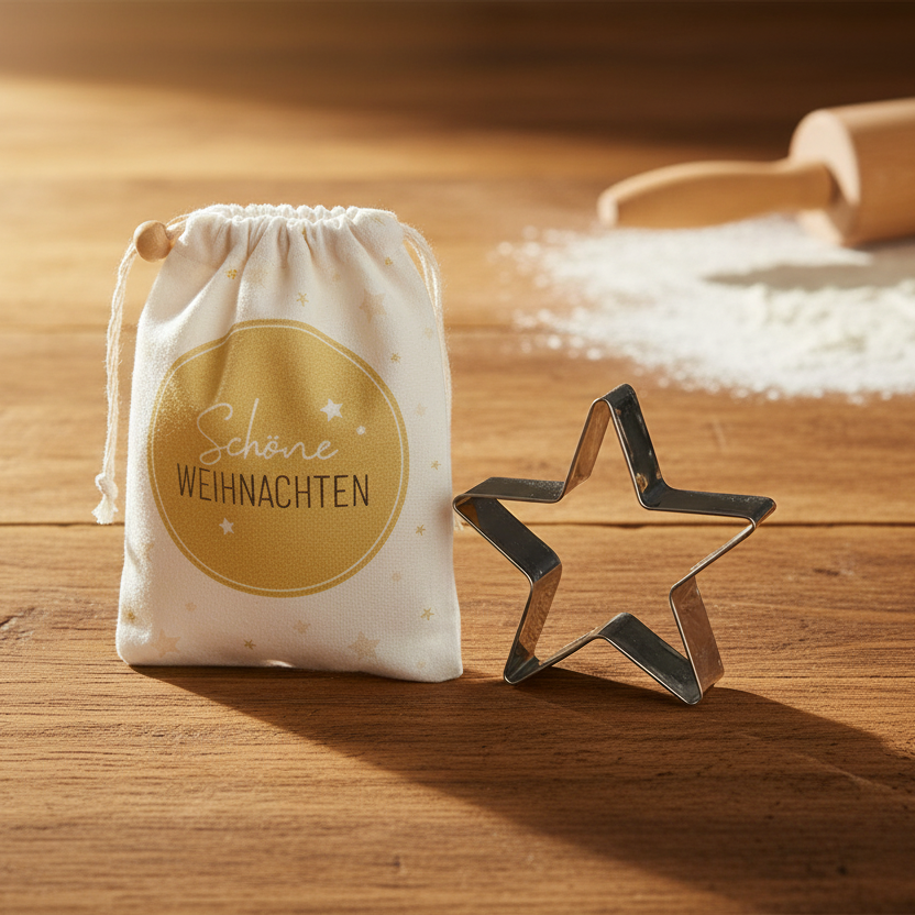 Keksform als kleines Weihnachtsgeschenk