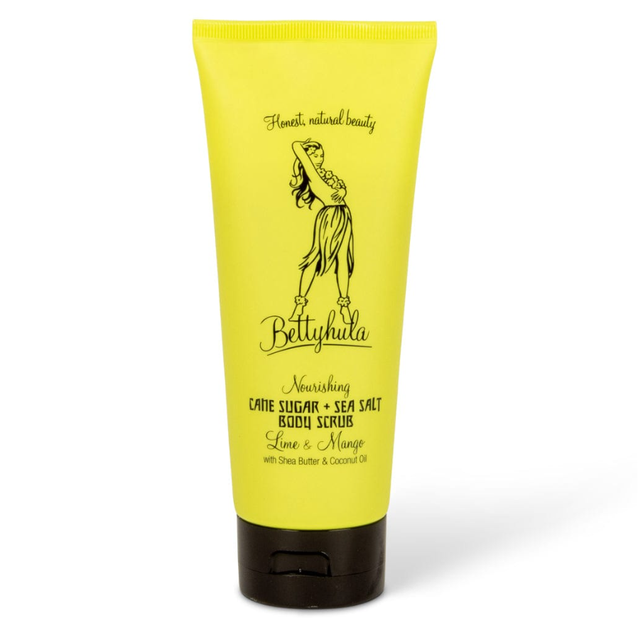 Bettyhula Lime & Mango Shea Butter Peeling in umweltfreundlicher Zuckerrohrtube – tropisches Körperpeeling