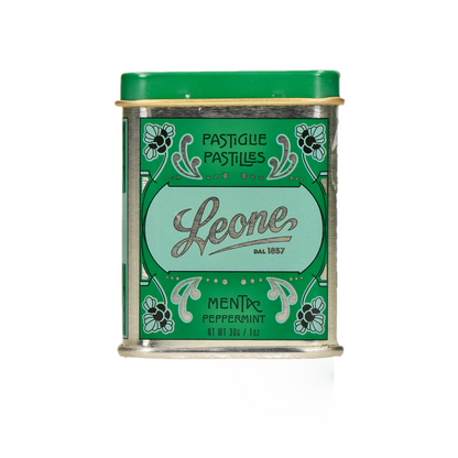 Leone Pfefferminzpastillen Menta in grüner Metalldose, 30g
