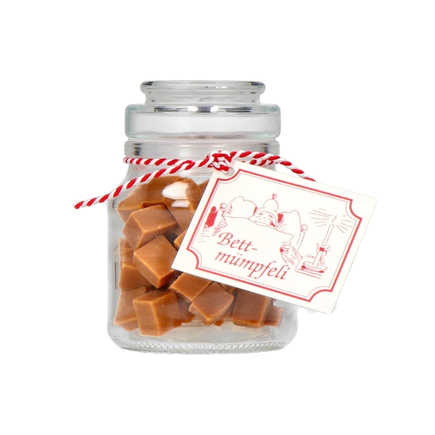 Zartschmelzende Rahmtäfeli in elegantem Glas – cremige Schweizer Rahmkaramellen, perfekt zum Naschen und Verschenken.