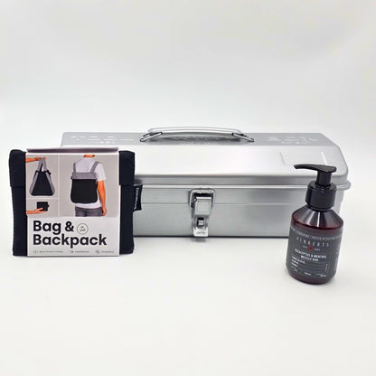 Ride & Recover Geschenkbox für ihn oder sie und Velofahrer mit Toyo Y-350 Toolbox, Notabag Rucksack und Muskel-Lotion