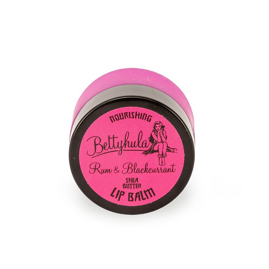 Bettyhula Rum & Schwarze Johannisbeere Lippenbalsam im Glasgefäss – pflegender Lip Balm mit Sheabutter