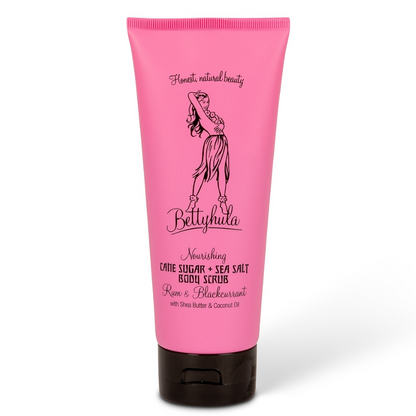 Bettyhula Rum & Schwarze Johannisbeere Shea Butter Peeling in Zuckerrohrtube – pflegendes Körperpeeling