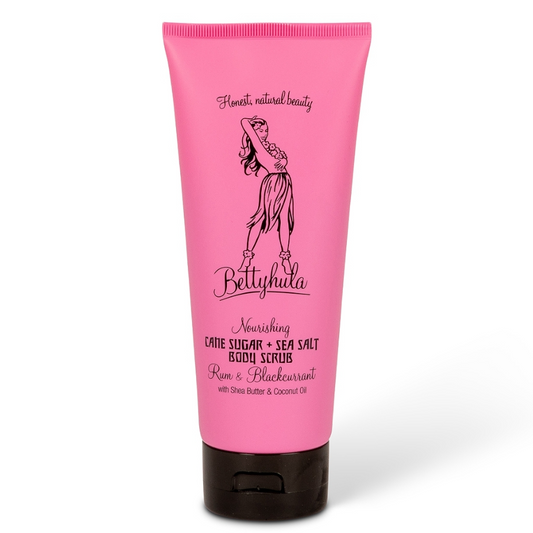 Bettyhula Rum & Schwarze Johannisbeere Shea Butter Peeling in Zuckerrohrtube – pflegendes Körperpeeling