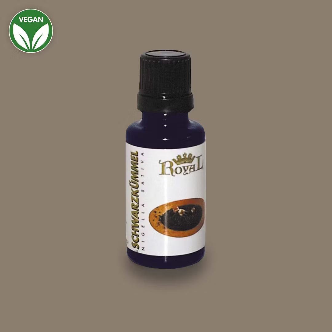 Schwarzkümmelöl Royal in Flasche, kaltgepresstes Nigella sativa Öl für Gesundheit, Immunsystem und Wohlbefinden