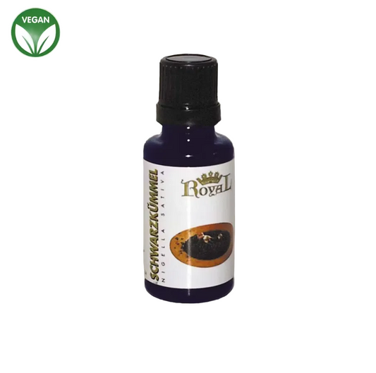 Schwarzkümmelöl Royal in Flasche, kaltgepresstes Nigella sativa Öl für Gesundheit, Immunsystem und Wohlbefinden