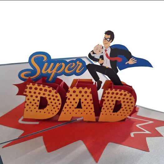 3D pop up Grusskarte fuer Vatertag Super Dad