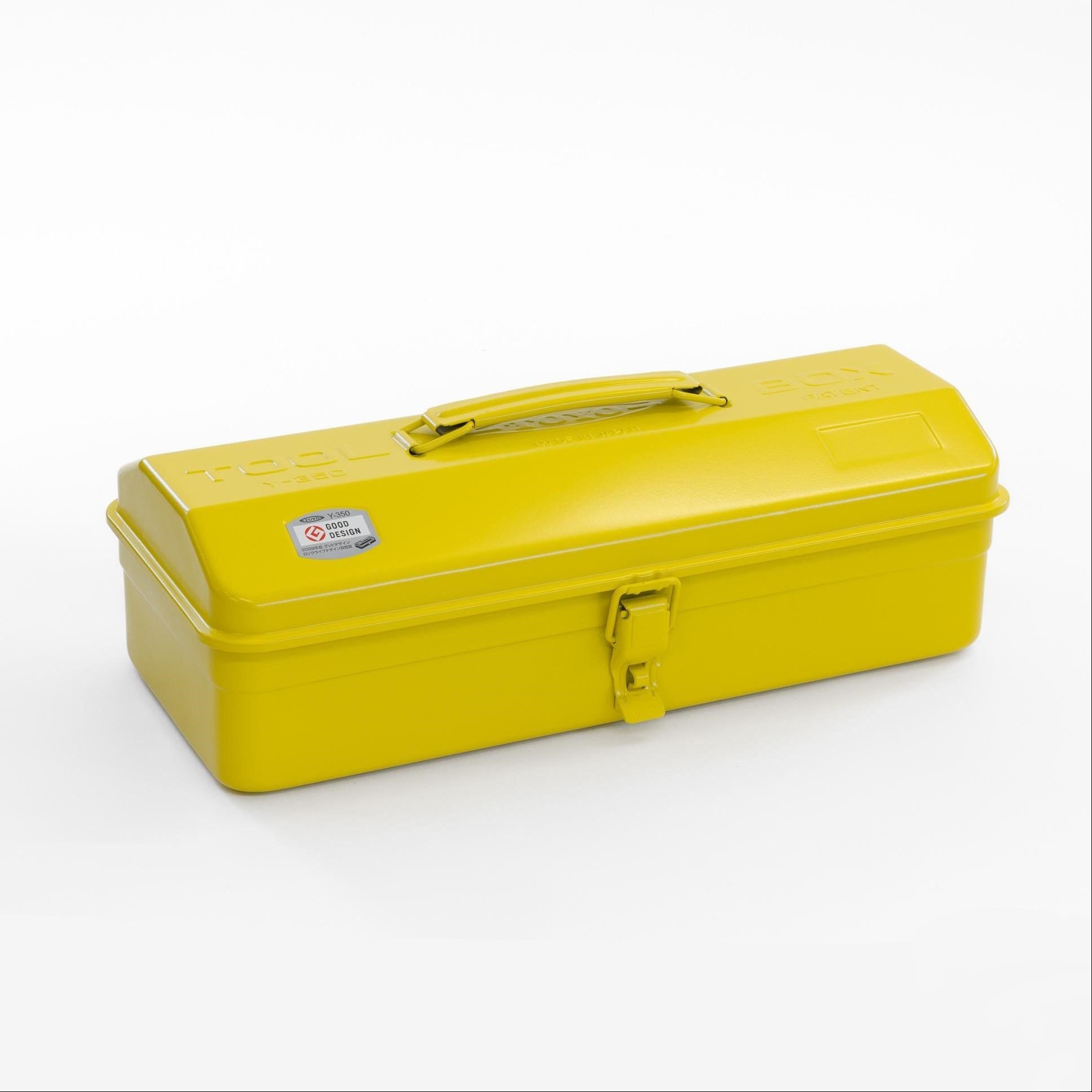 Gelbe Toyo Y-350 Box mit abgerundeten Ecken und robustem Tragegriff, ideal als Geschenkbox
