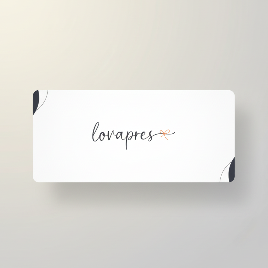 Lovapres Geschenkgutscheon Rückseite mit Logo