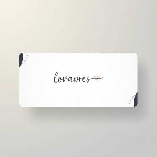 Lovapres Geschenkgutscheon Rückseite mit Logo